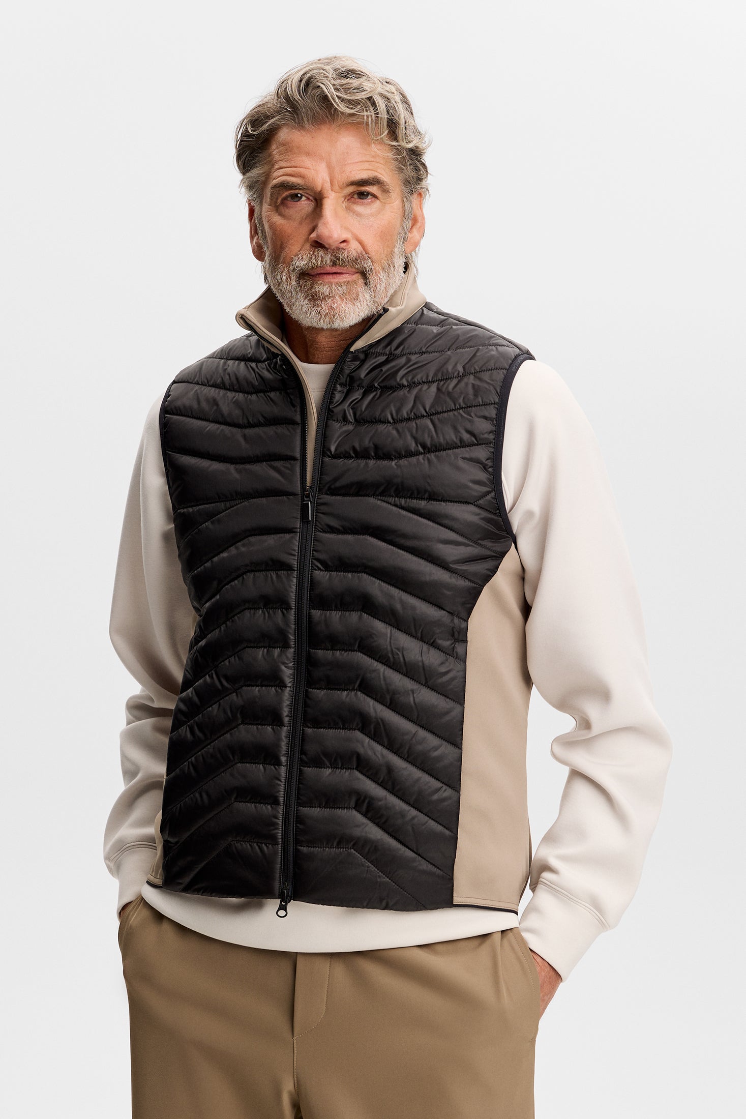 Heyden Quilt Hybrid Vest / Brindle | J.Lindeberg Official