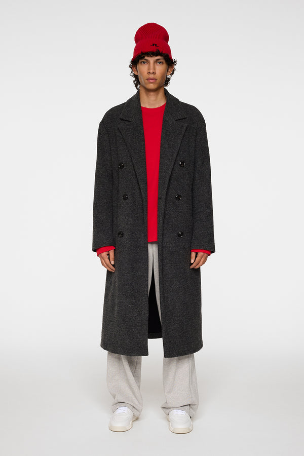 Willy Bonded Wool Coat / Dark Grey Melange