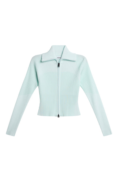 Terri Contrast Rib Zip Sweater / Sky Light – J.Lindeberg