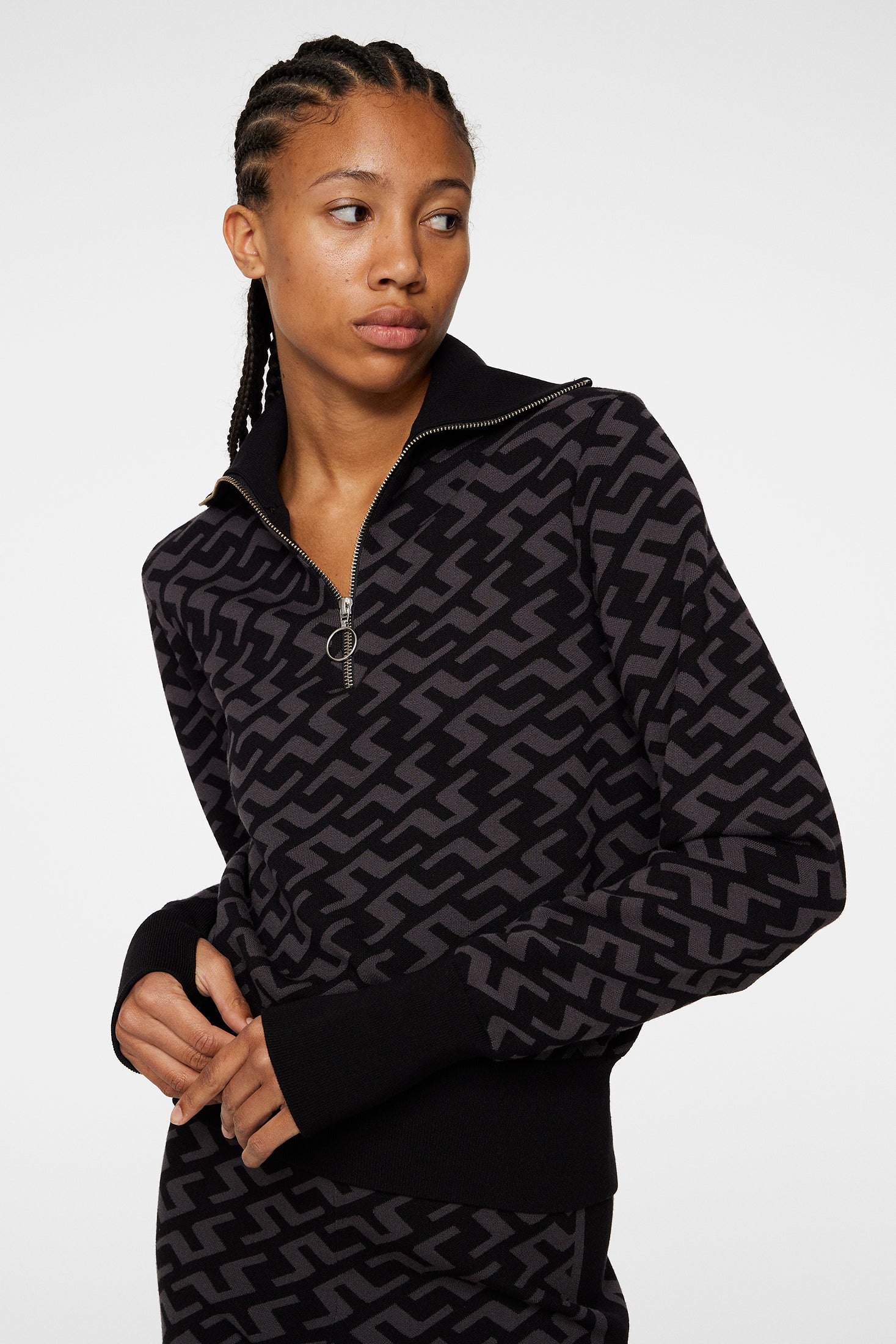 Kerla Knitted Zip Sweater / Bias Bridge Black – J.Lindeberg EU
