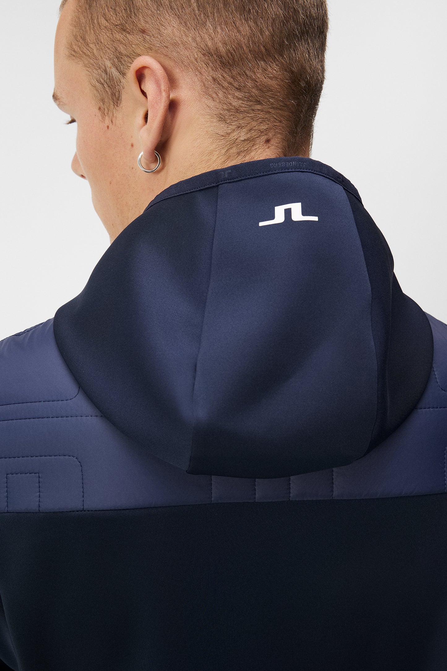 Quilt Hybrid Hood Jacket / JL Navy