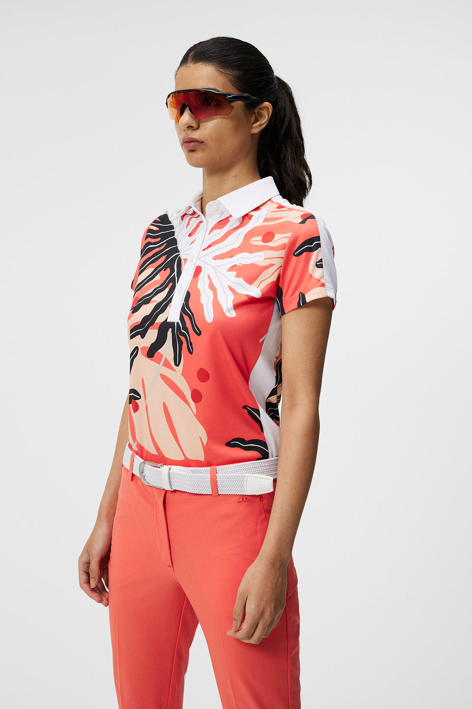Jada Print Polo / Paradise Monstera Coral