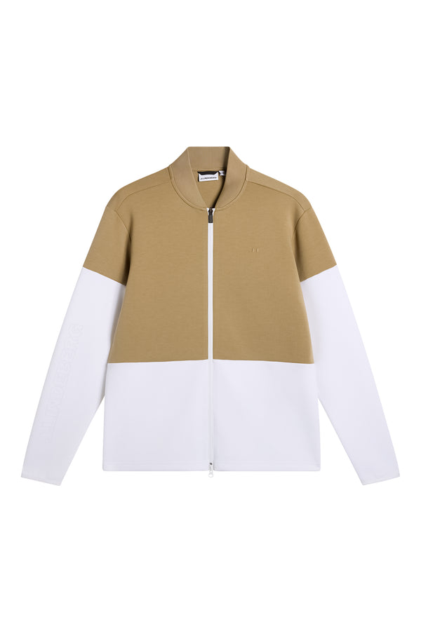 Block Zip Mid Layer / White