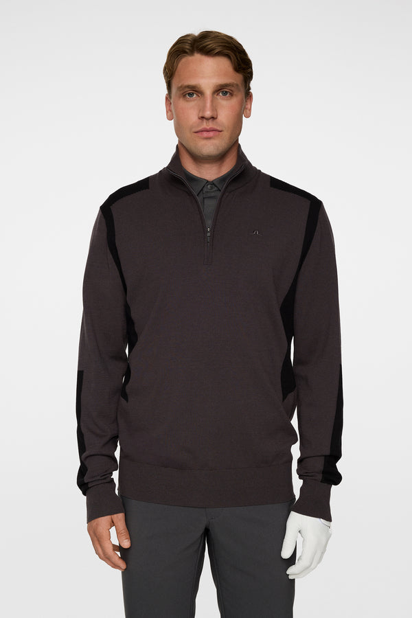 Kendrick Knitted Zip Sweater / Asphalt