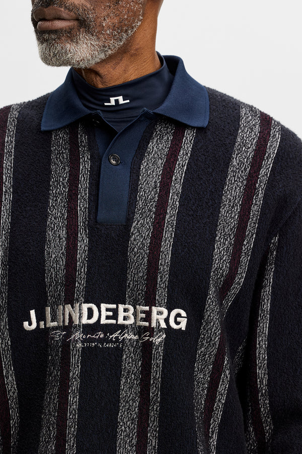 Bergman Jacquard Oversize Polo / Garrett Polo Stripe Navy