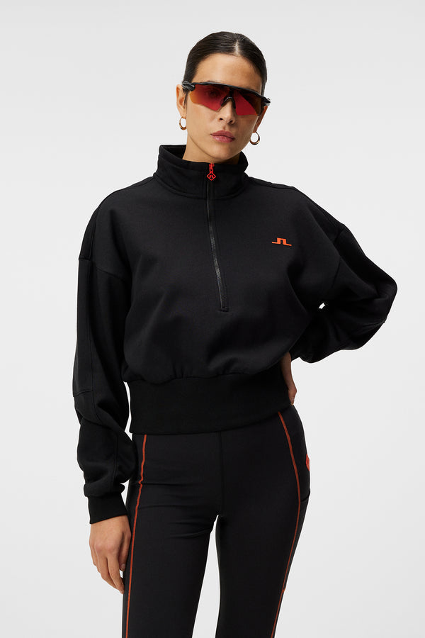 Lucia Zip Mock Neck / Black