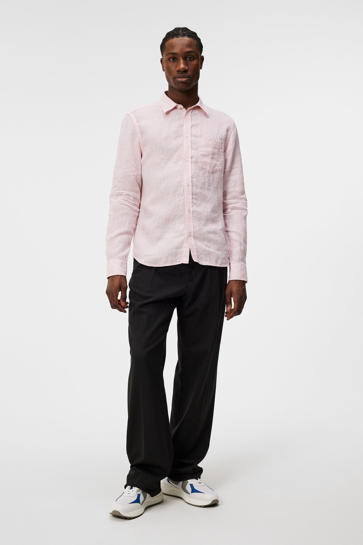 Slim LS Linen Melange Shirt / Powder Pink