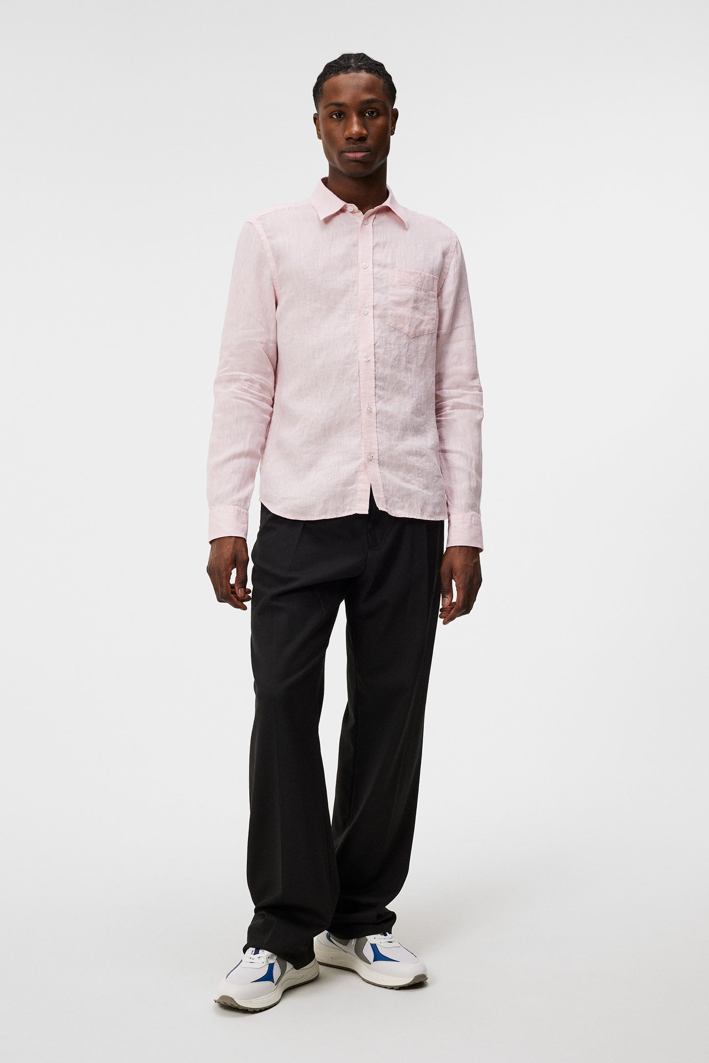 Slim LS Linen Melange Shirt / Powder Pink