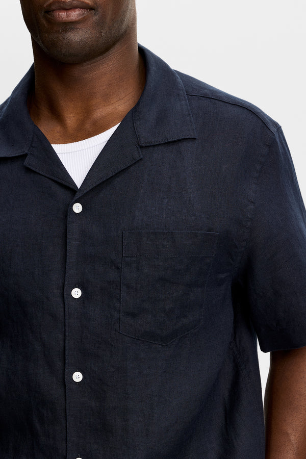 Elio Linen Shirt / JL Navy