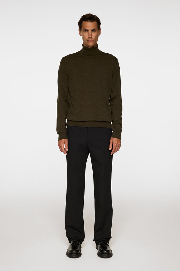 Kaden Merino Turtle Neck / Forest Green Melange
