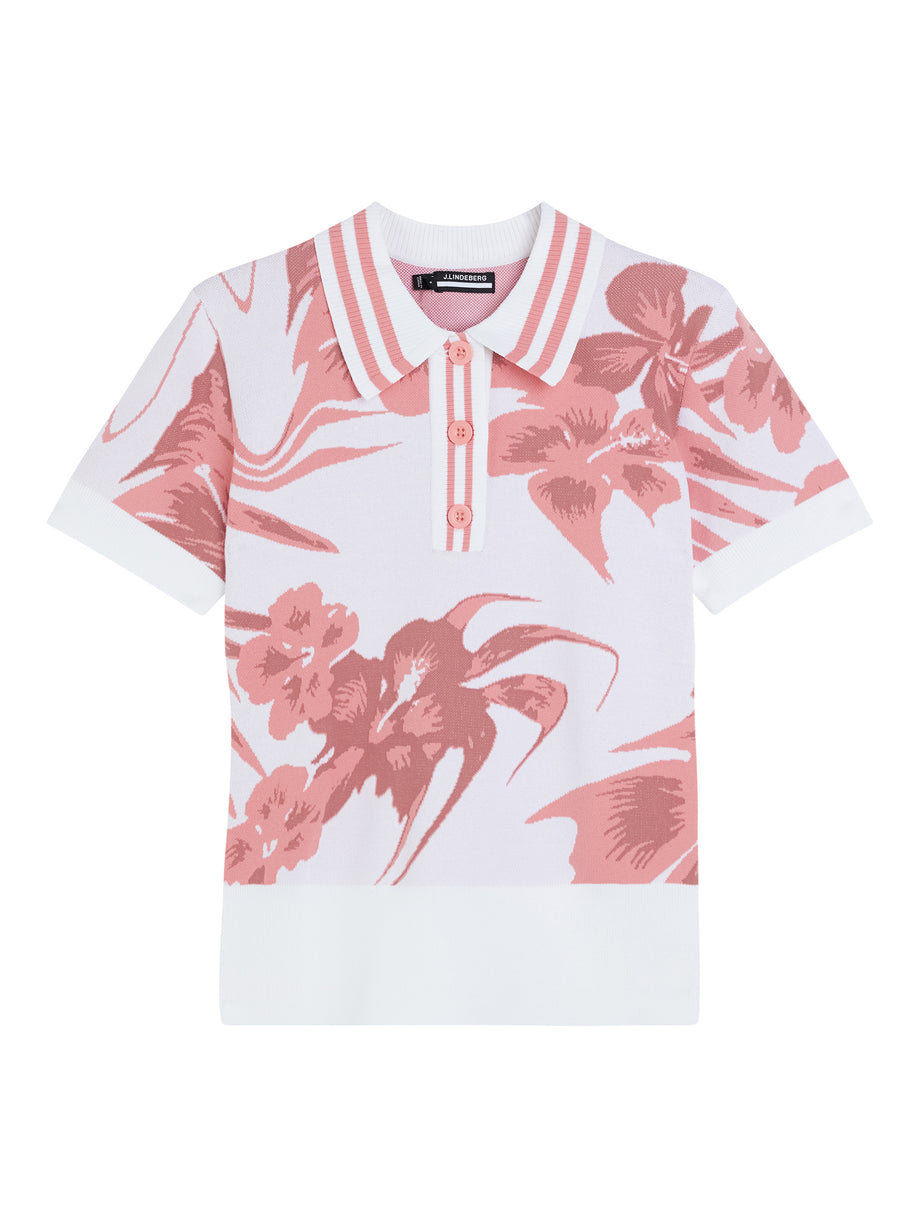 Hedda Knitted Polo / Hibiscus Pink