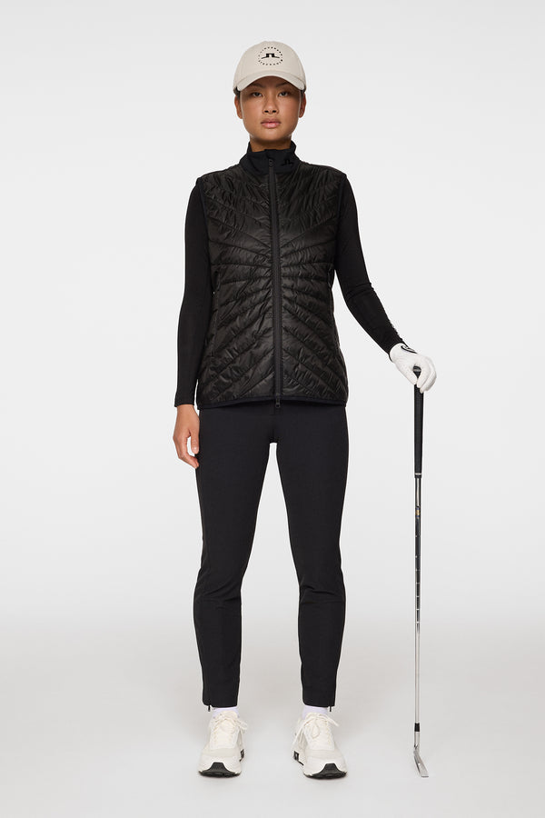 Madde Quilt Hybrid Vest / Black
