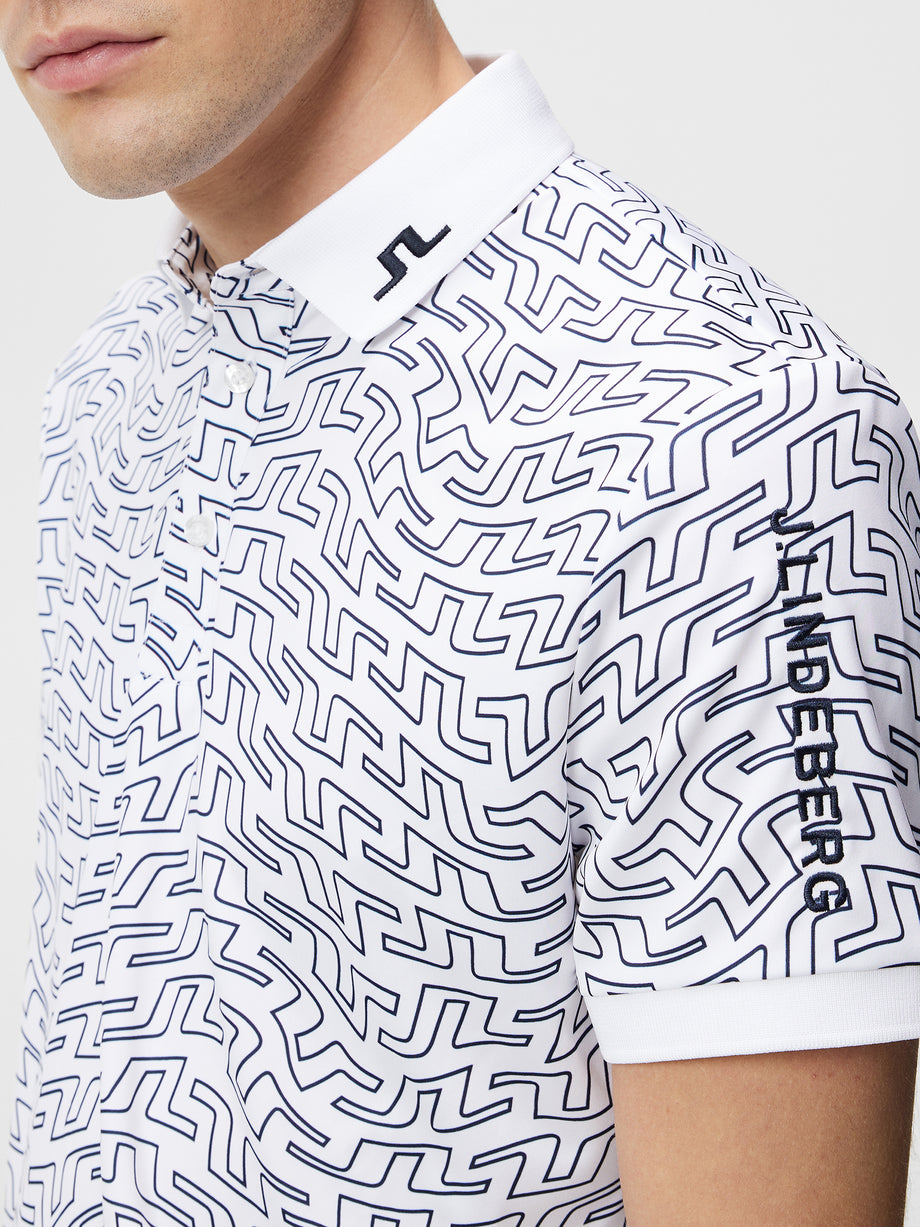 Grizzshopping DNA White and Blue Print Pattern Men's Golf Shirts