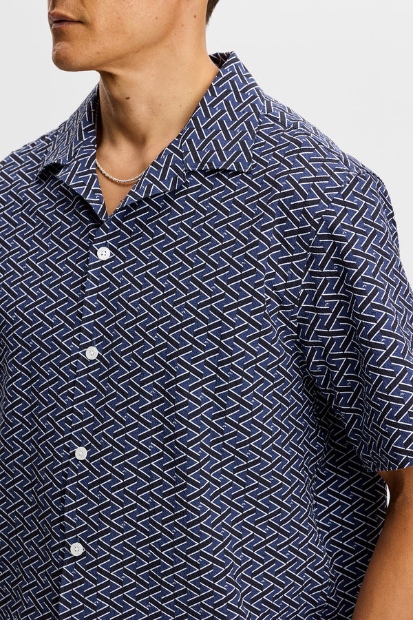 Donso Geo Resort Shirt / Ladder Estate Navy S