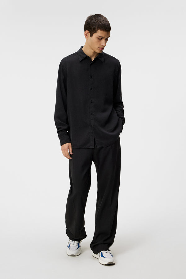 Slim LS Comfort Tencel Shirt / Black