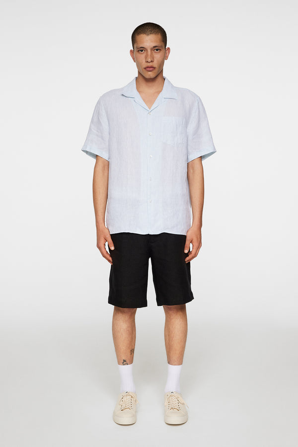 Elio Linen Melange Shirt / Winter Sky