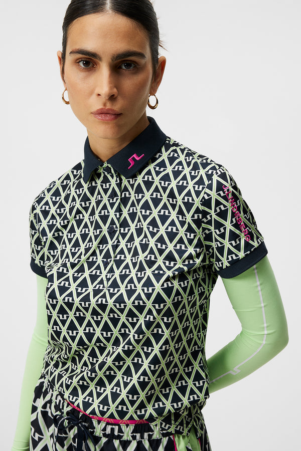 Tour Tech Print Polo / Geo JL Navy