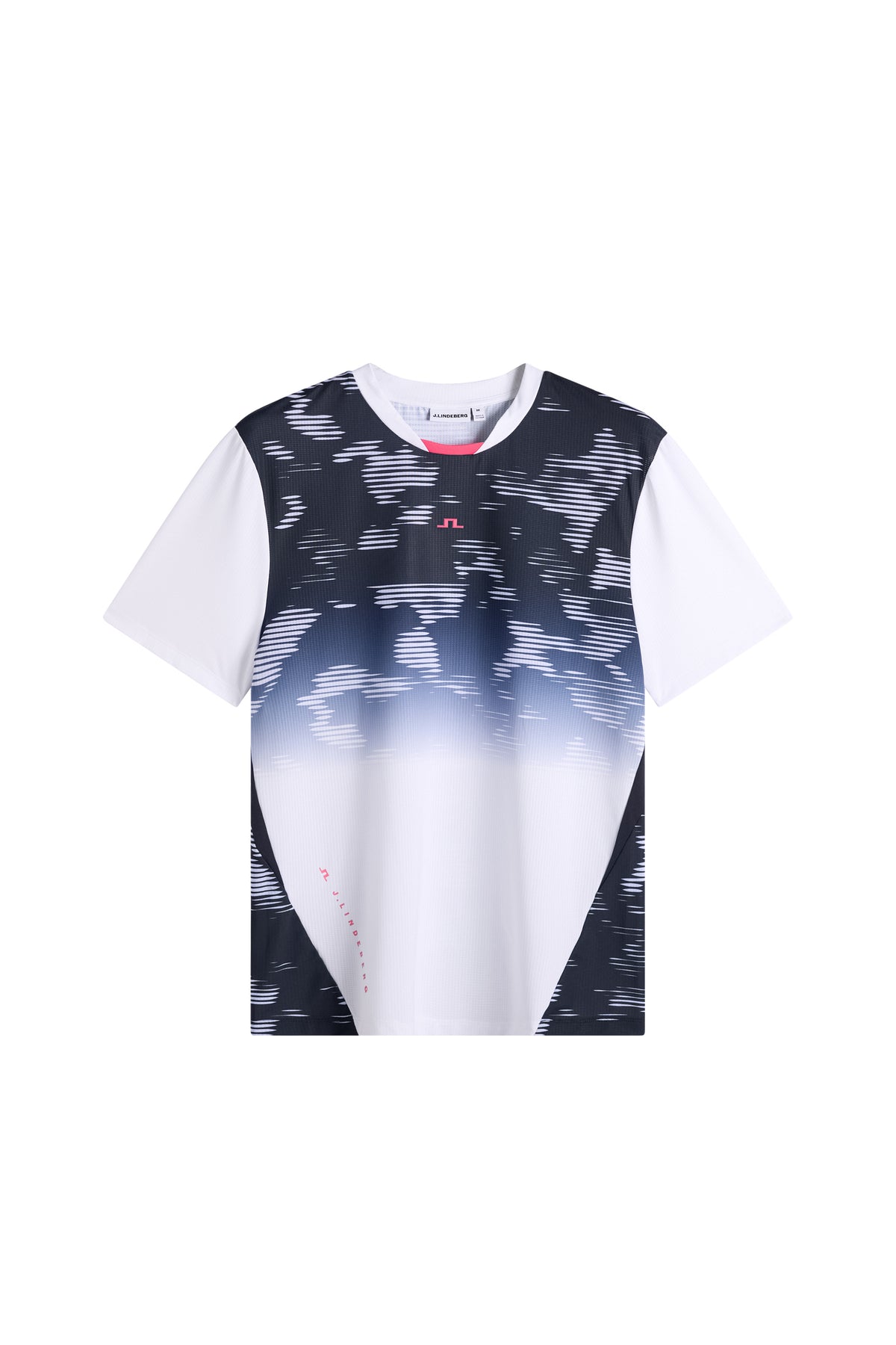 Vooraanzicht: Dennis Printed T-shirt met printverloop, korte mouwen en Bridge-logo op de borst.