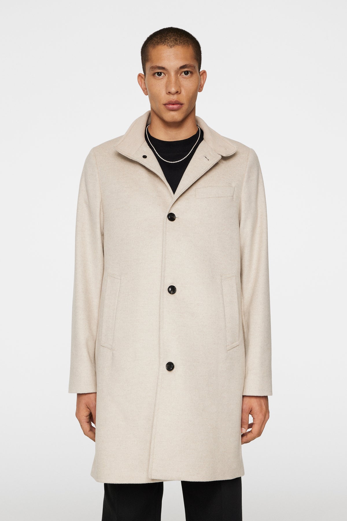 Wool Coat J Lindeberg Coat Buy Holger Melton Wool Coat Black