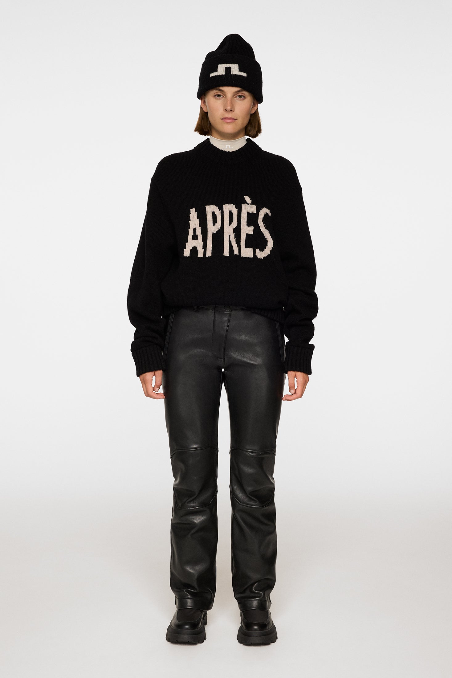 Nancy Leather Pant / Black | J.Lindeberg Official