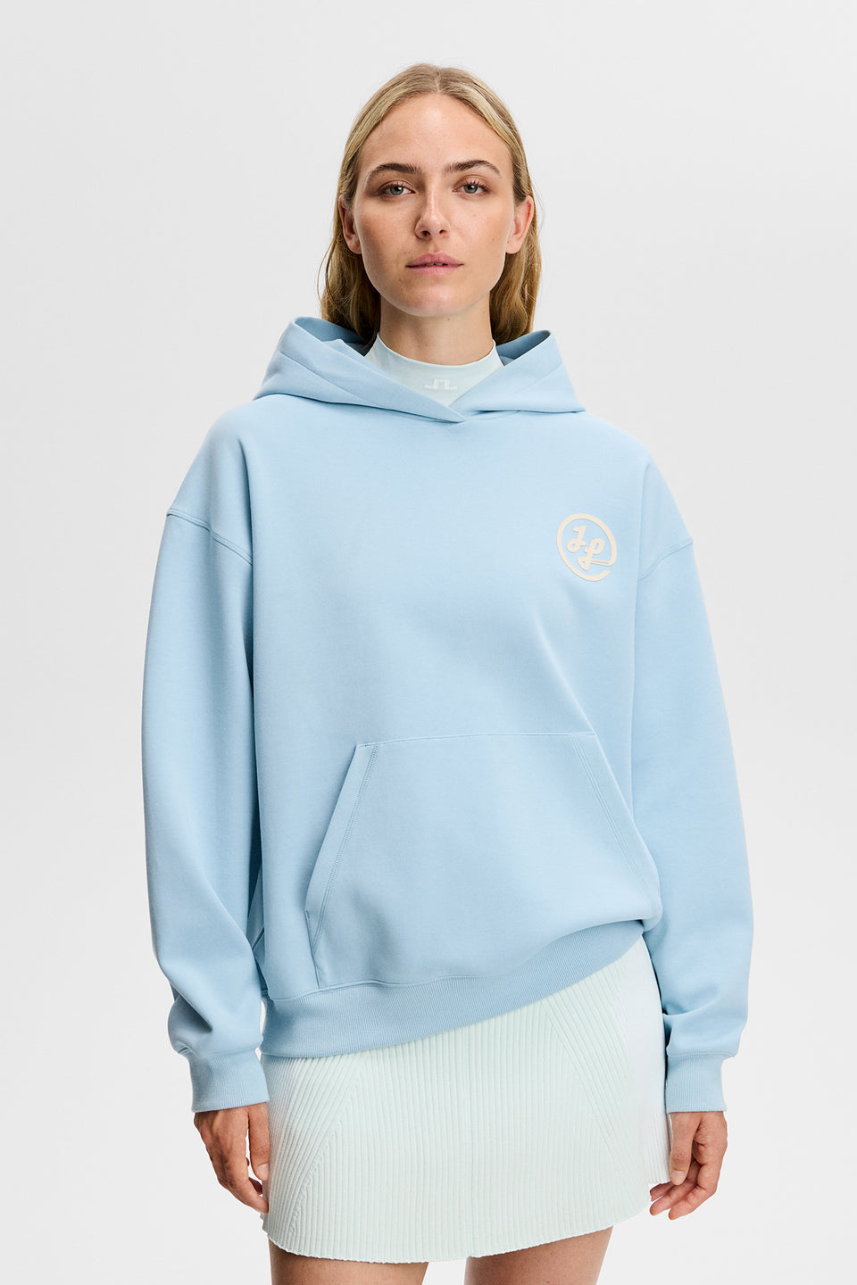 Cove Print Hood / Forget-Me-Not