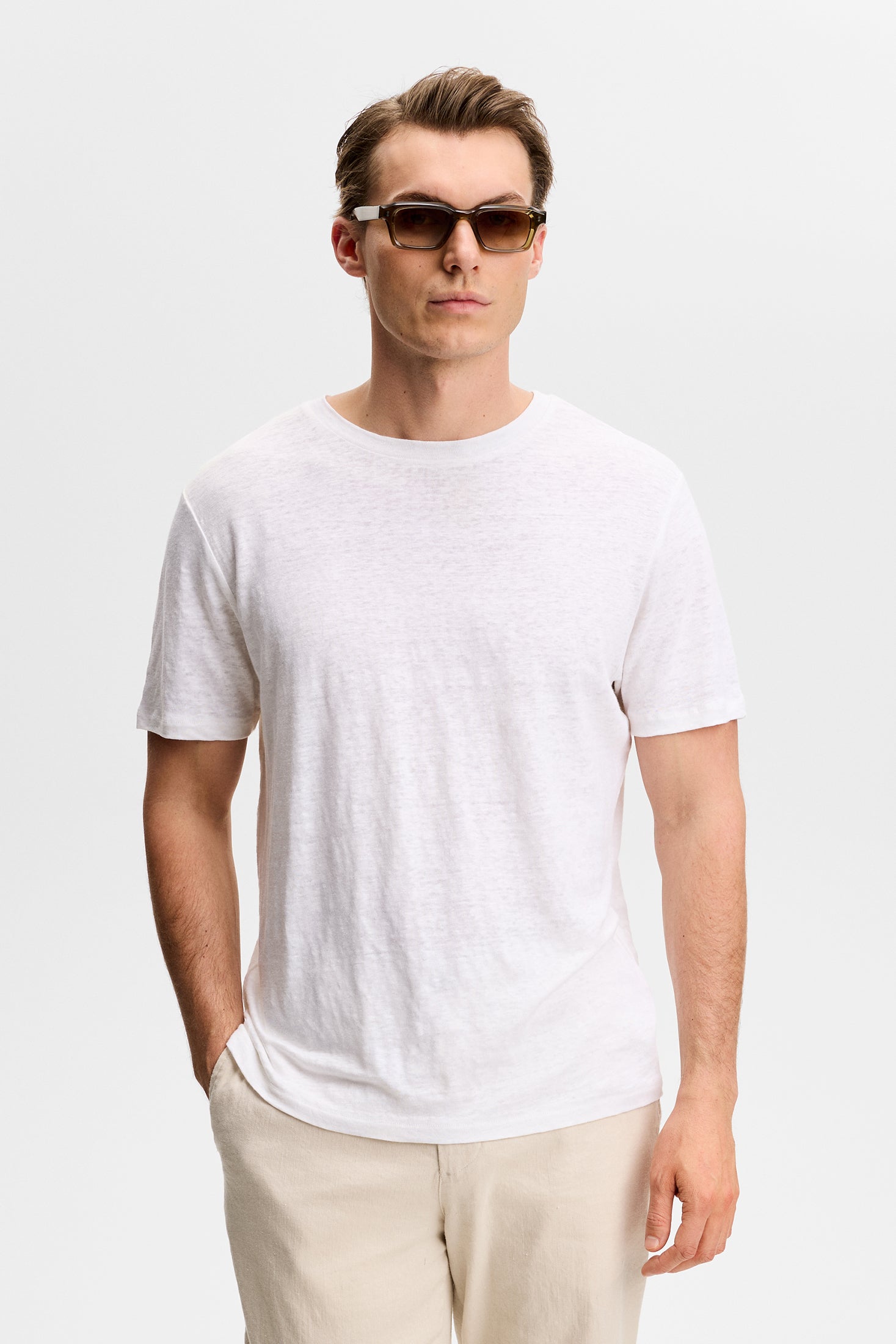 Coma Linen Tee / White | J.Lindeberg Official