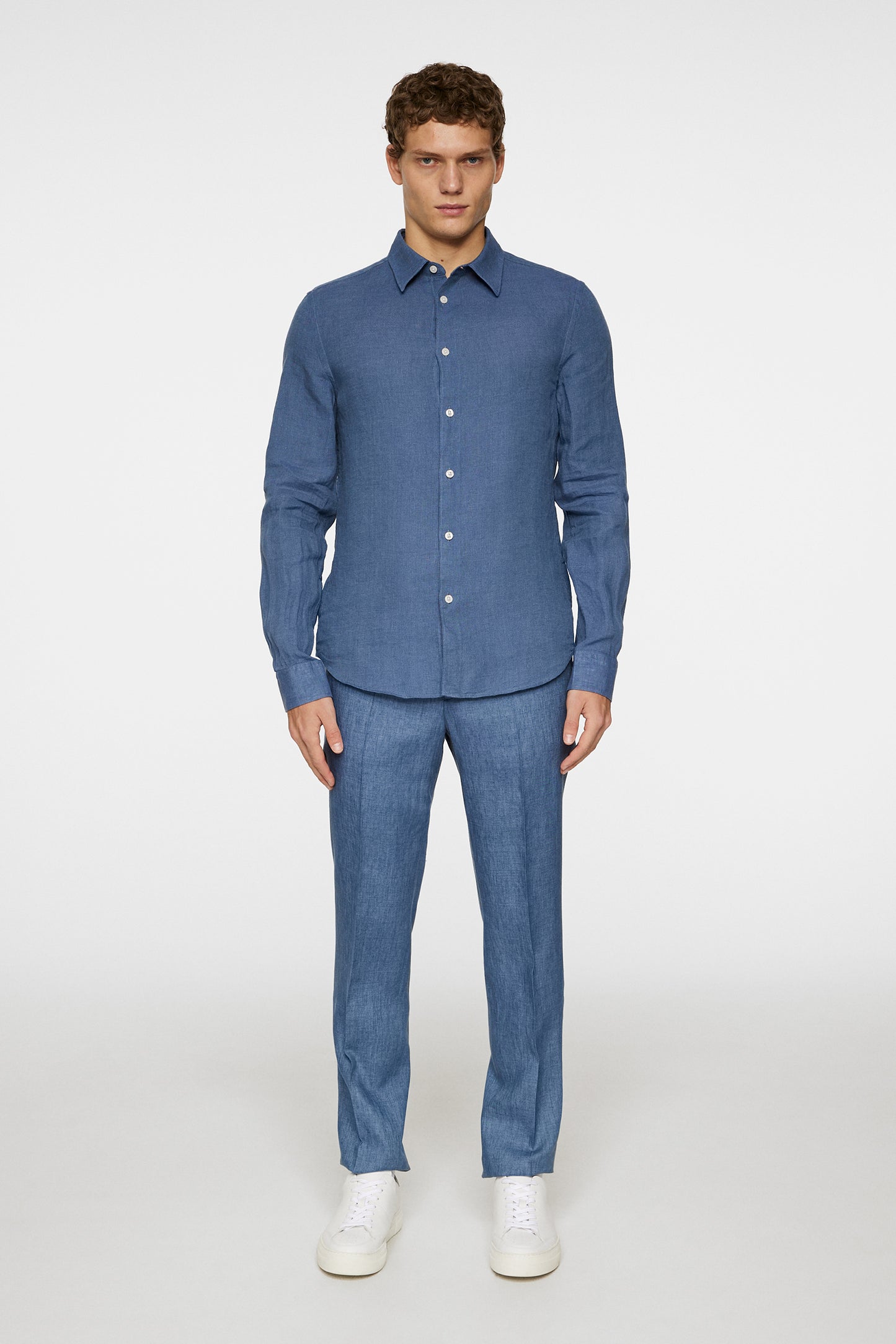 Slim LS Linen Melange Shirt / Rain Washed