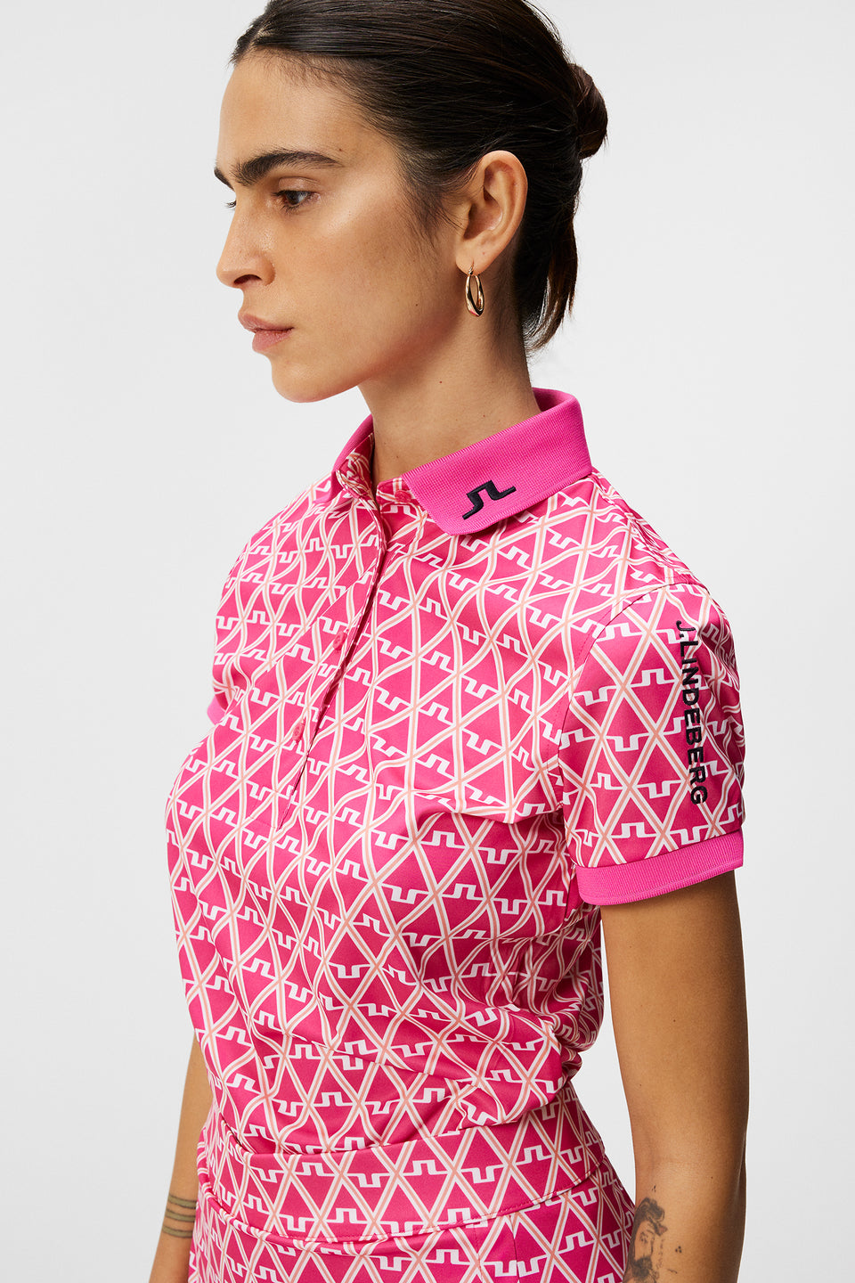 Tour Tech Print Polo / Geo Fuchsia Purple