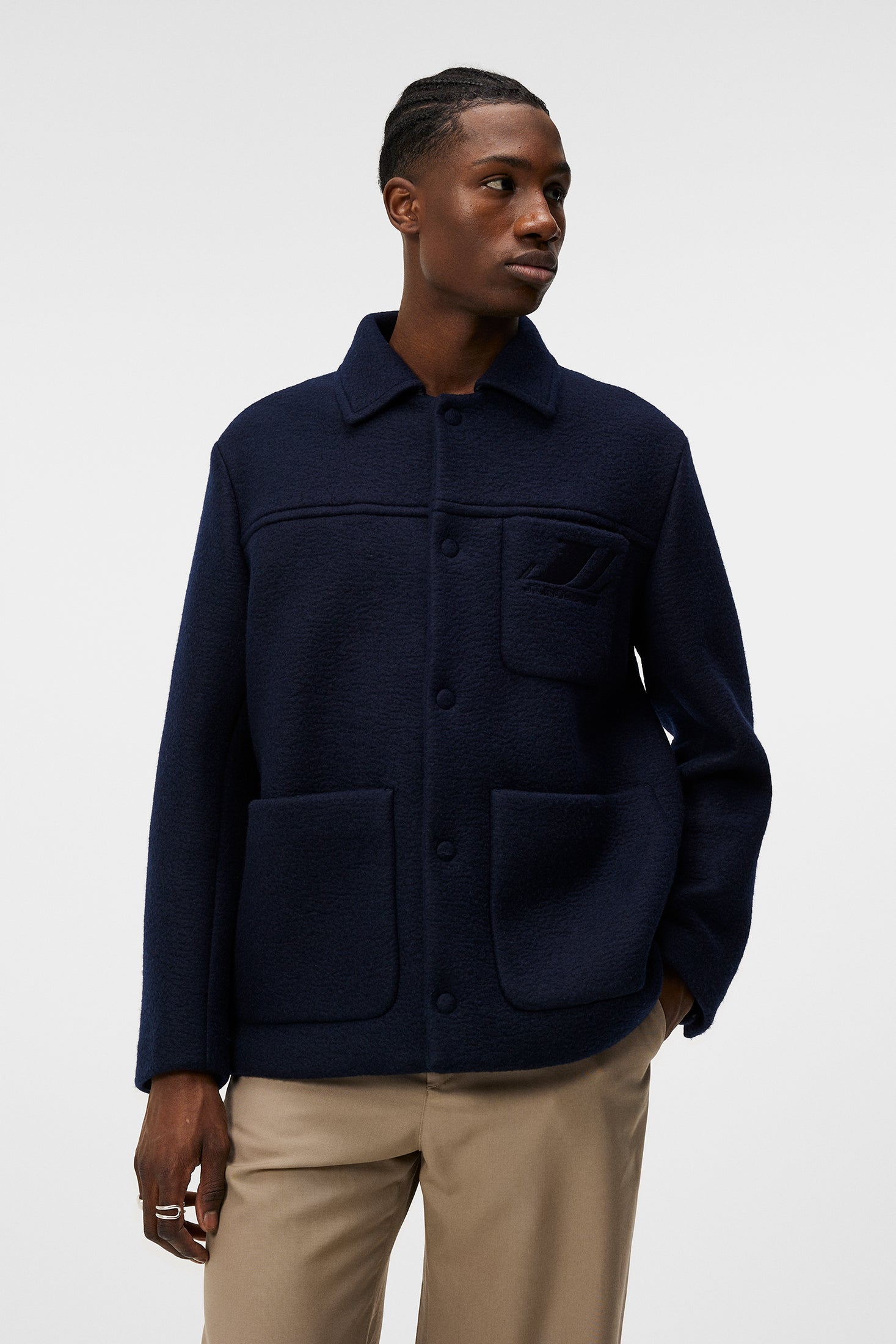 ジャケット・アウター MARKA LAPELLESS JACKET wool tropical 2 M Ferdi Wool Mix Jacket / JL Navy – J.Lindeberg EU