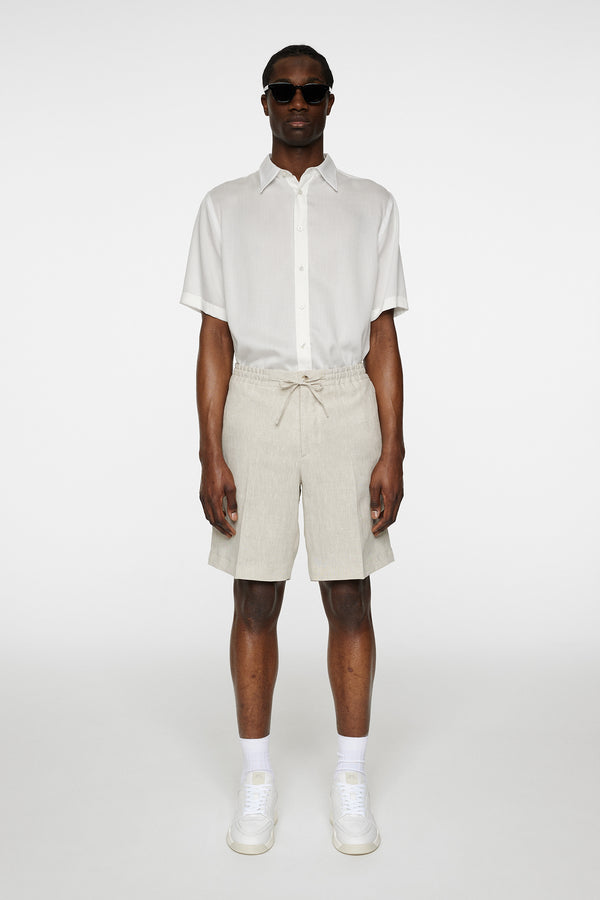 Brady Drape Linen Shorts / Moonbeam
