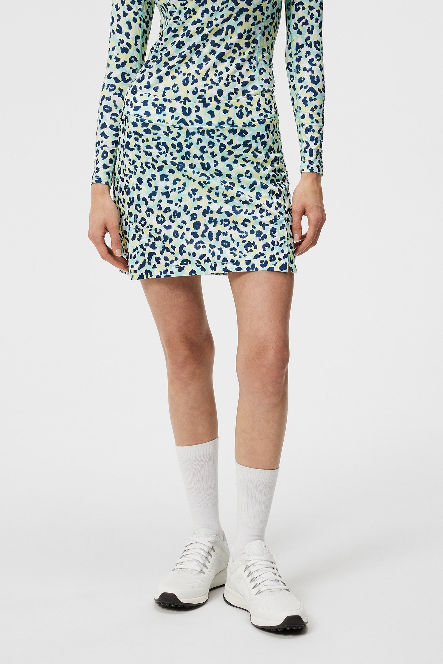 Amelie Mid Print Skirt / Leopard Aruba Blue