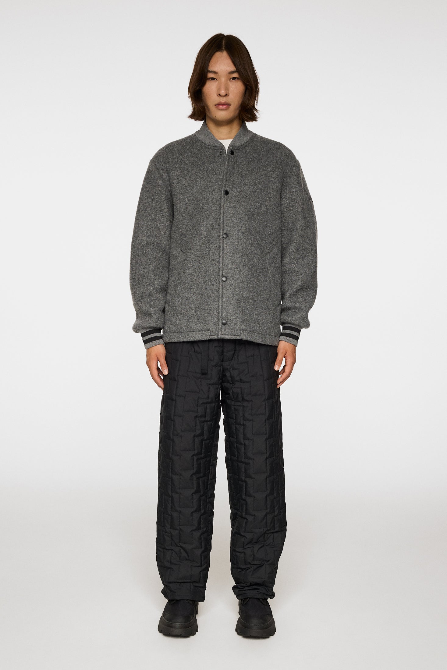 Blane Baseball wool jacket / Medium Grey Melange – J.Lindeberg