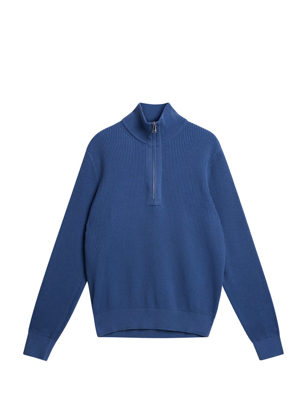 Alex Half Zip Knitted Sweater / Bijou Blue