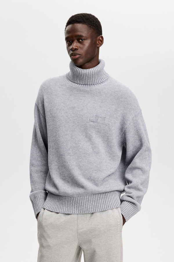 Eddy Knitted Turtleneck / Light Grey Melange