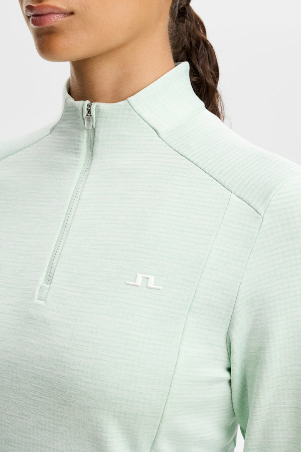 Steffi Quarter Zip Mid Layer / Subtle Green Melange