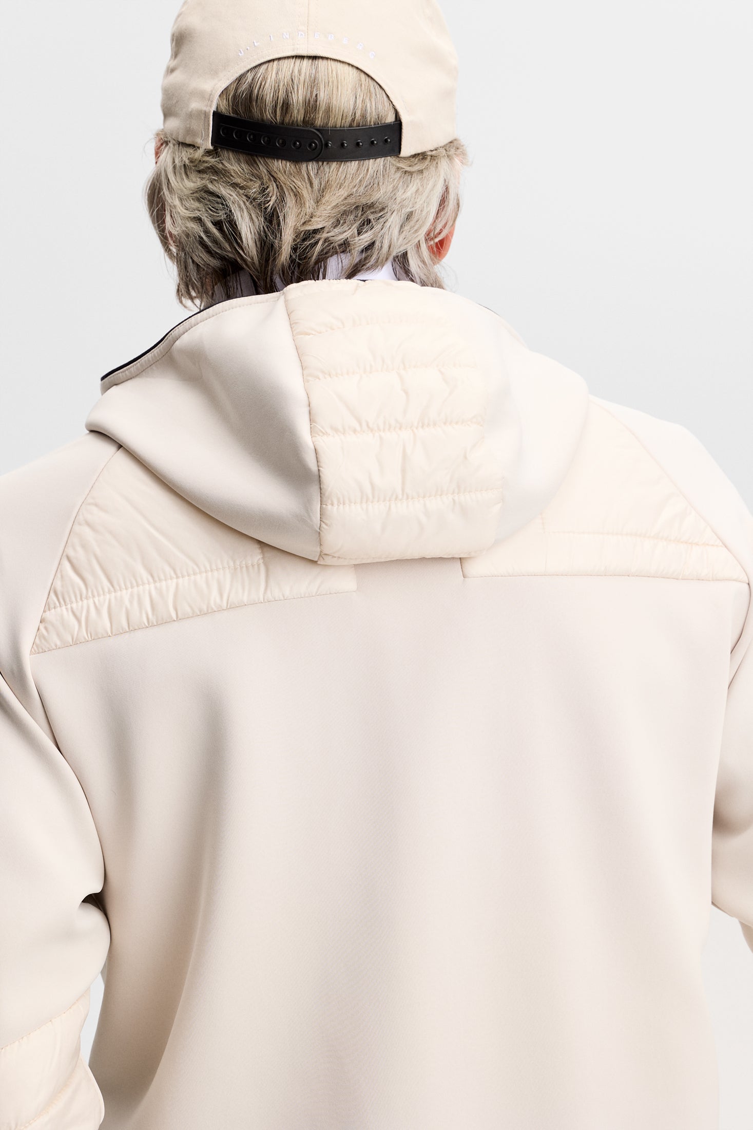 Heyden Quilt Hybrid Hood / Moonbeam | J.Lindeberg Official