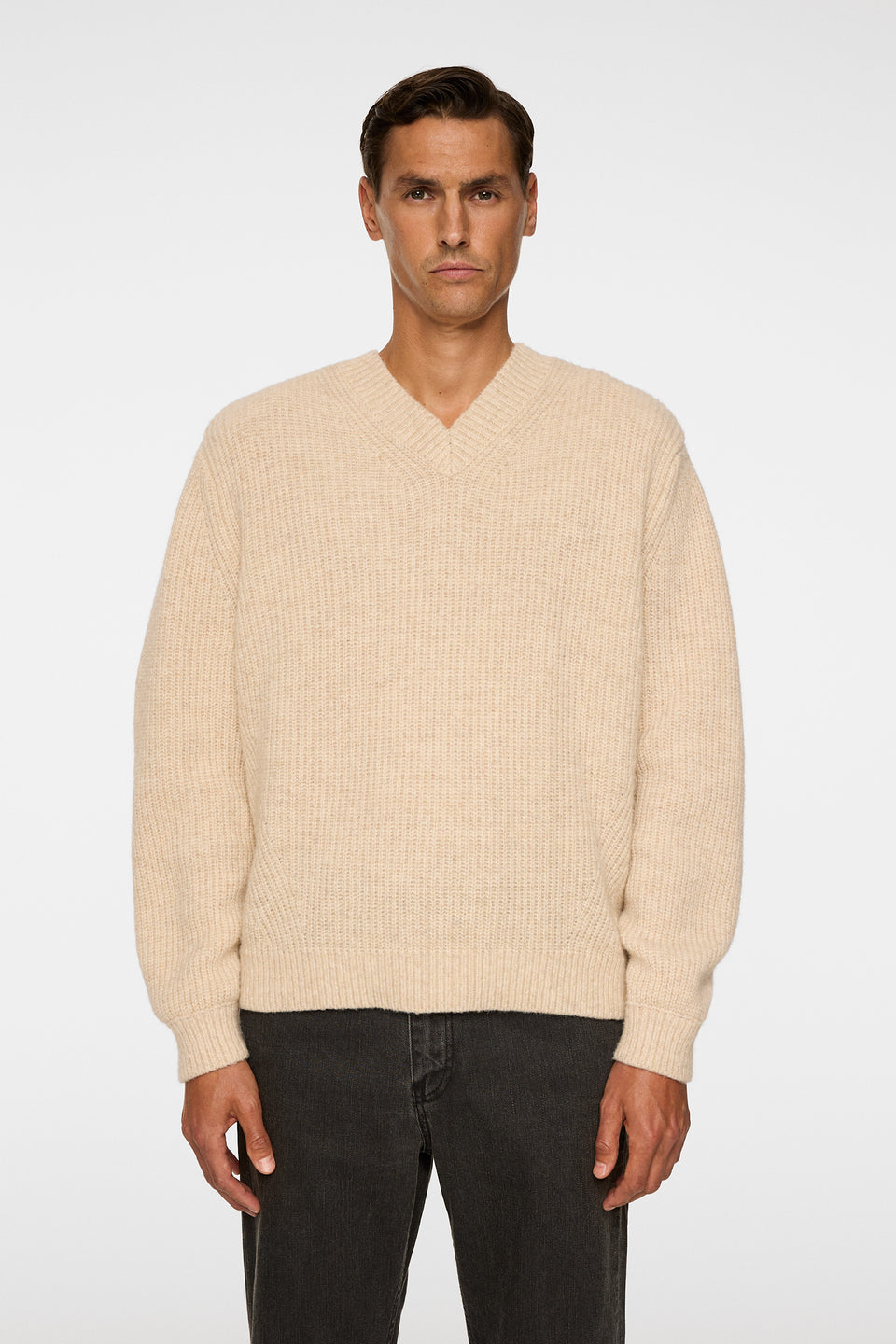 Vitor V-neck Heavy Knit / Moonbeam Melange