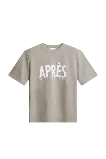 a grey t-shirt with white text