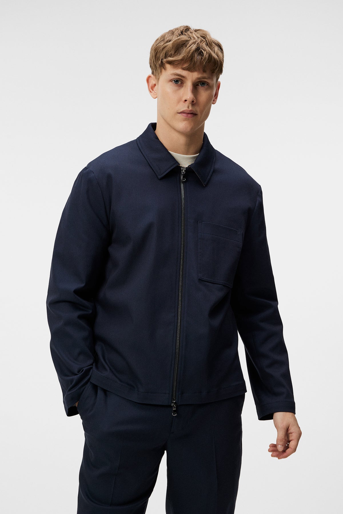 Julius Cotton Twill Overshirt / JL Navy