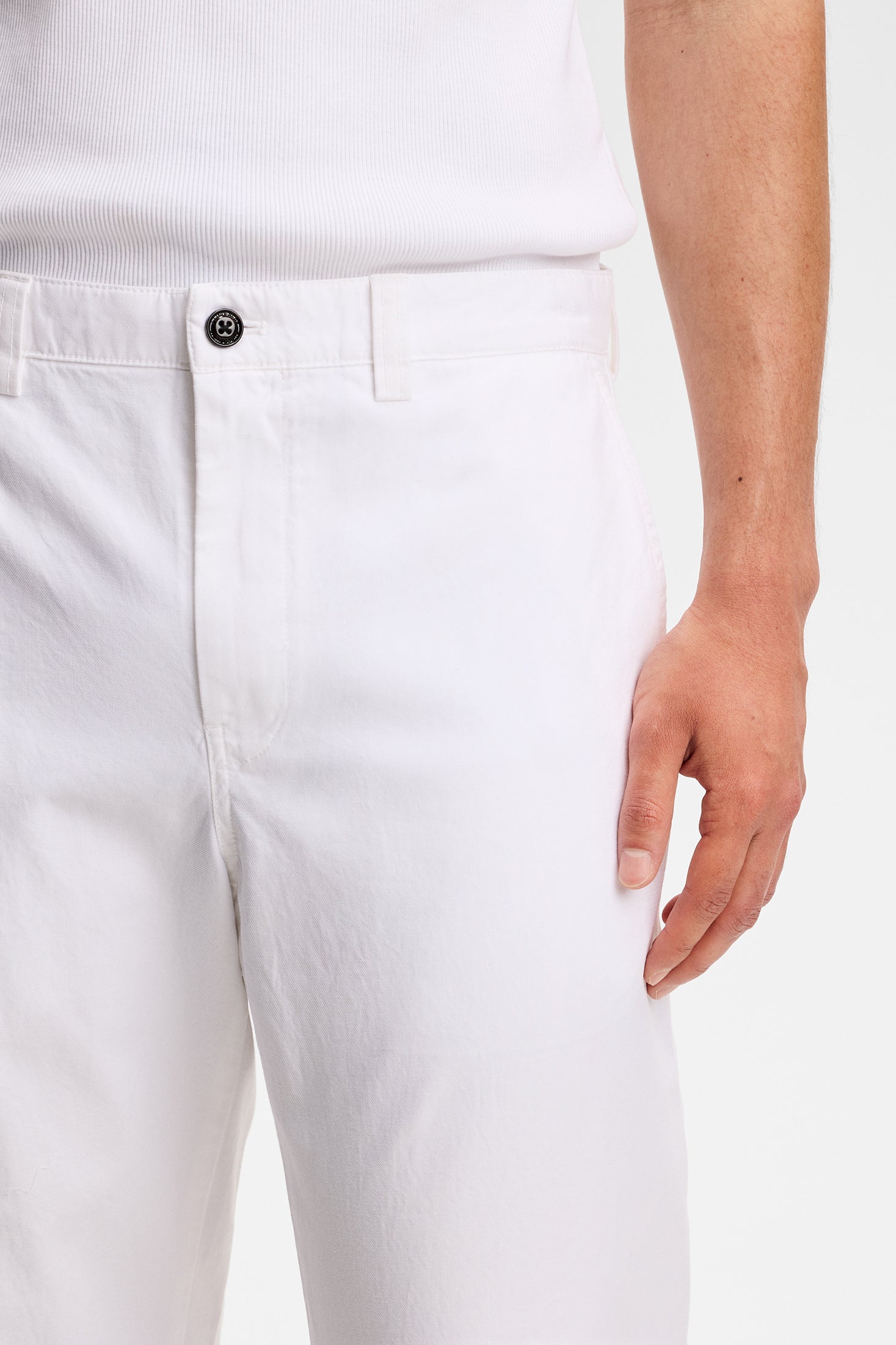 Devyn Cotton Twill Pants / White | J.Lindeberg Official