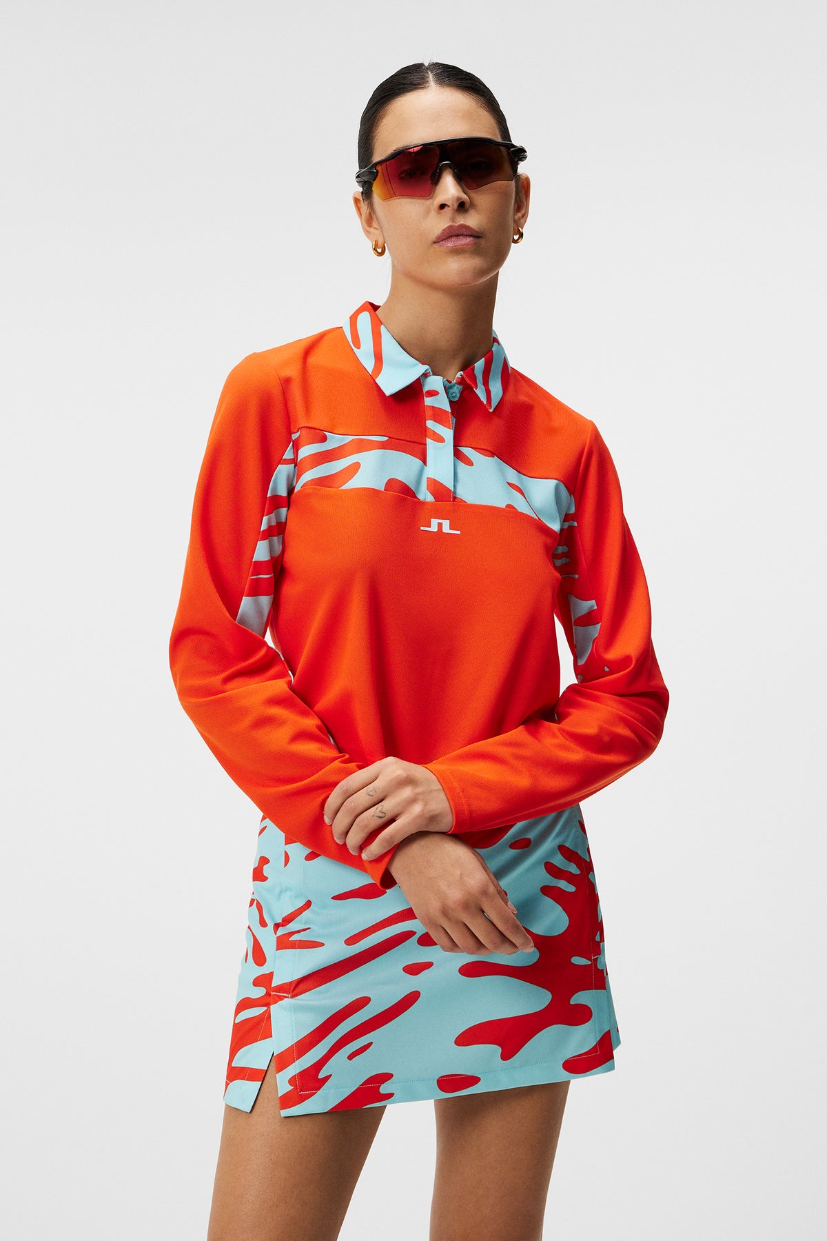 Zahara Long Sleeve Polo / Tangerine Tango