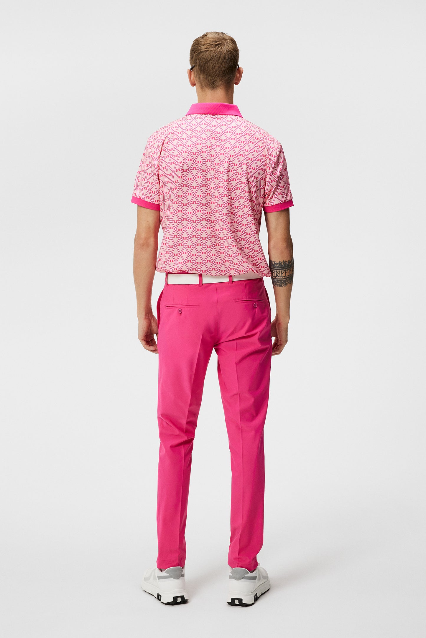 Tour Tech Reg Fit Print Polo / Geo Powder Pink