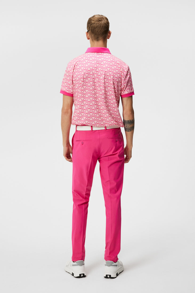 Tour Tech Reg Fit Print Polo / Geo Powder Pink J.Lindeberg