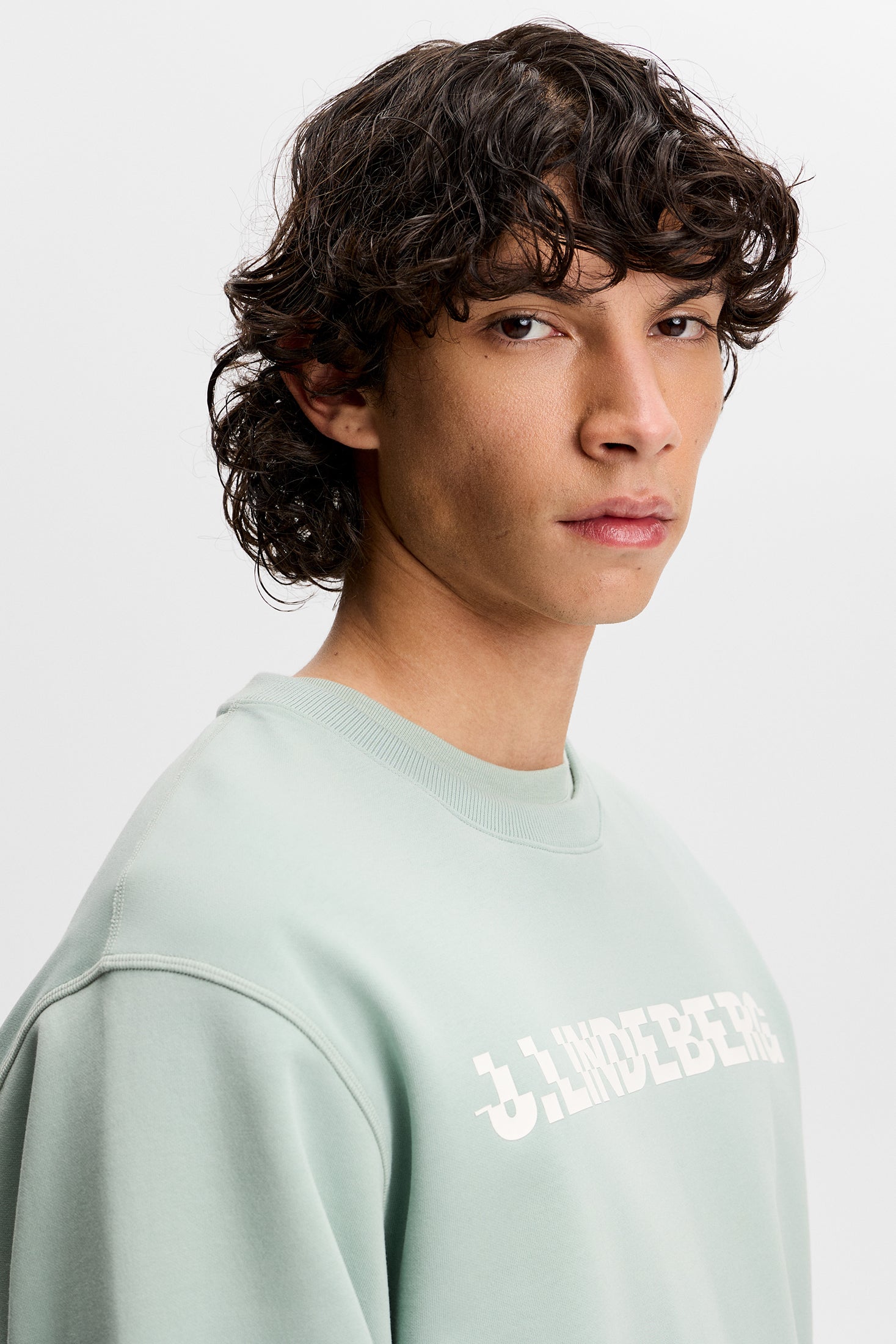Club Printed Crew Neck / Jadeite | J.Lindeberg Official
