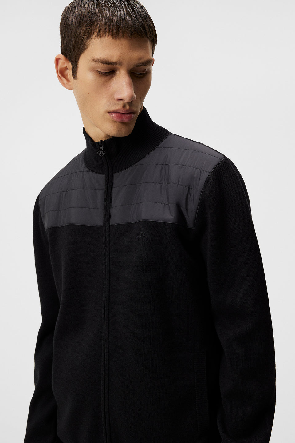 Bridge Knitted Hybrid Sweater / Black