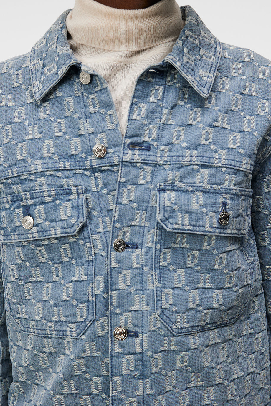 Louis Vuitton Monogram Printed Denim Jacket Indigo. Size 46
