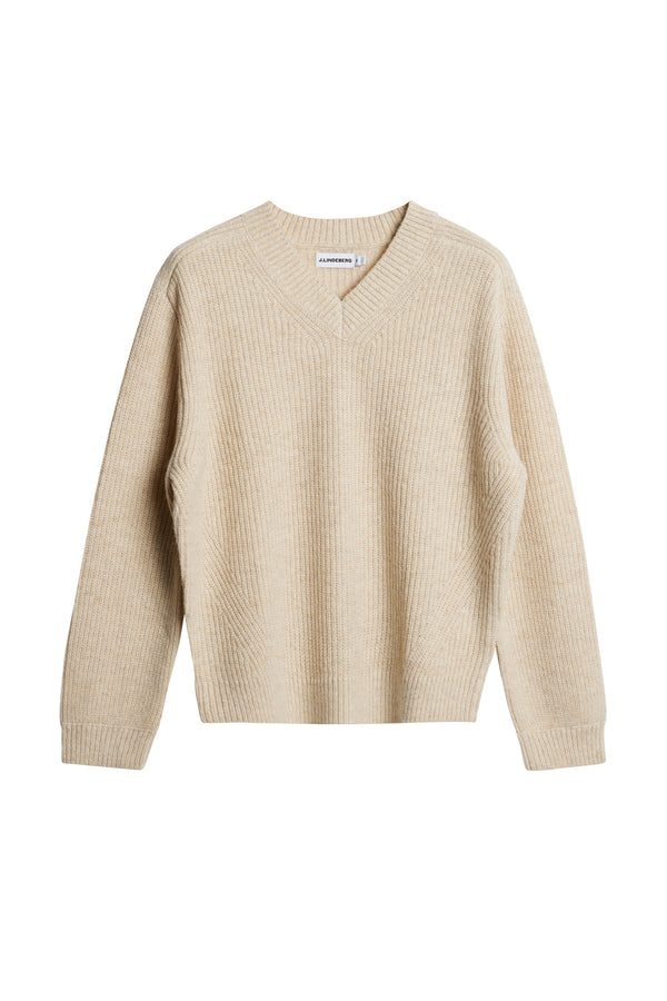 Vitor V-neck Heavy Knit / Moonbeam Melange