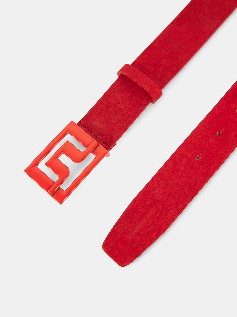 Slater Leather Belt / Fiery Red