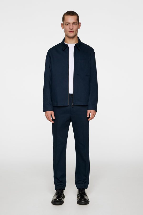 Julius Cotton Twill Overshirt / JL Navy