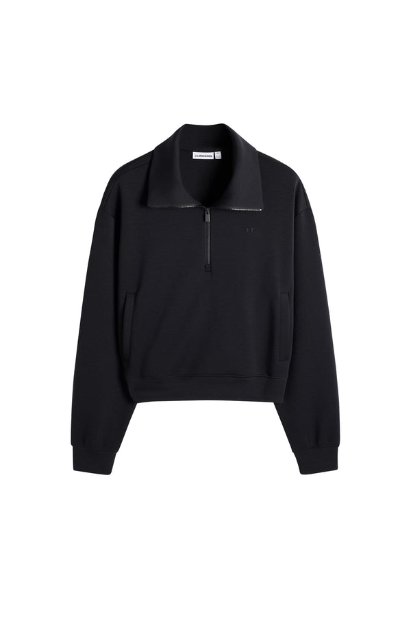 Funnel Zip Sweatshirt / Black